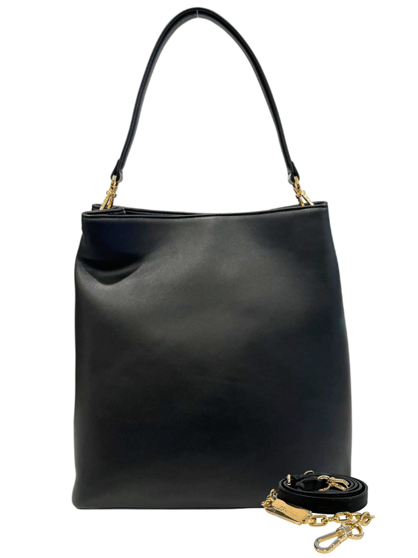 Borsa a Mano in 100% Pu Vegan Leather Nero