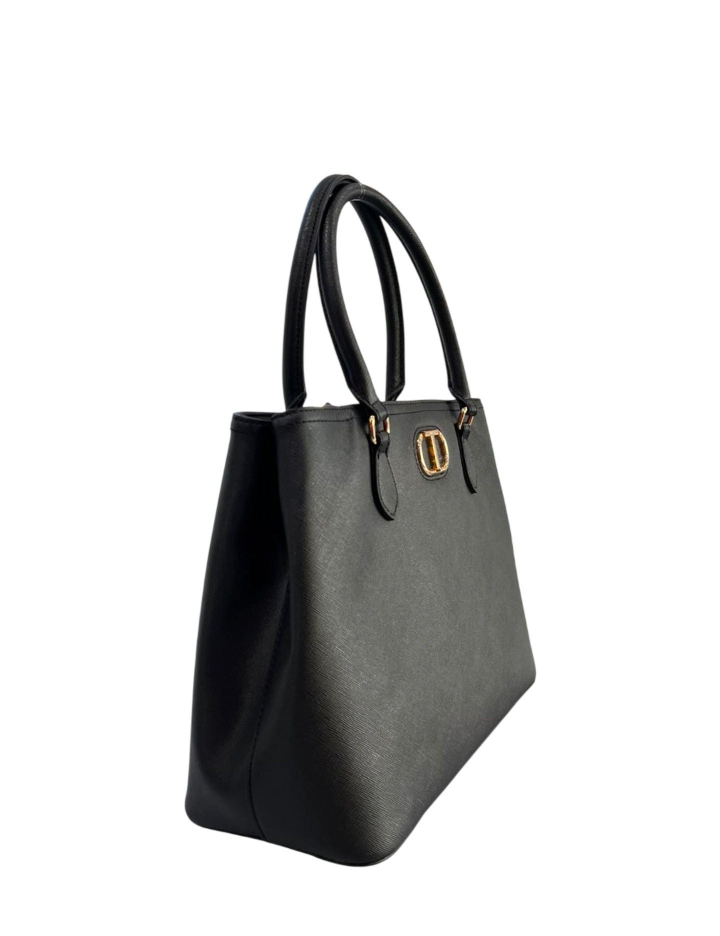 Borsa a Mano in 100% Pu Vegan Leather Nero