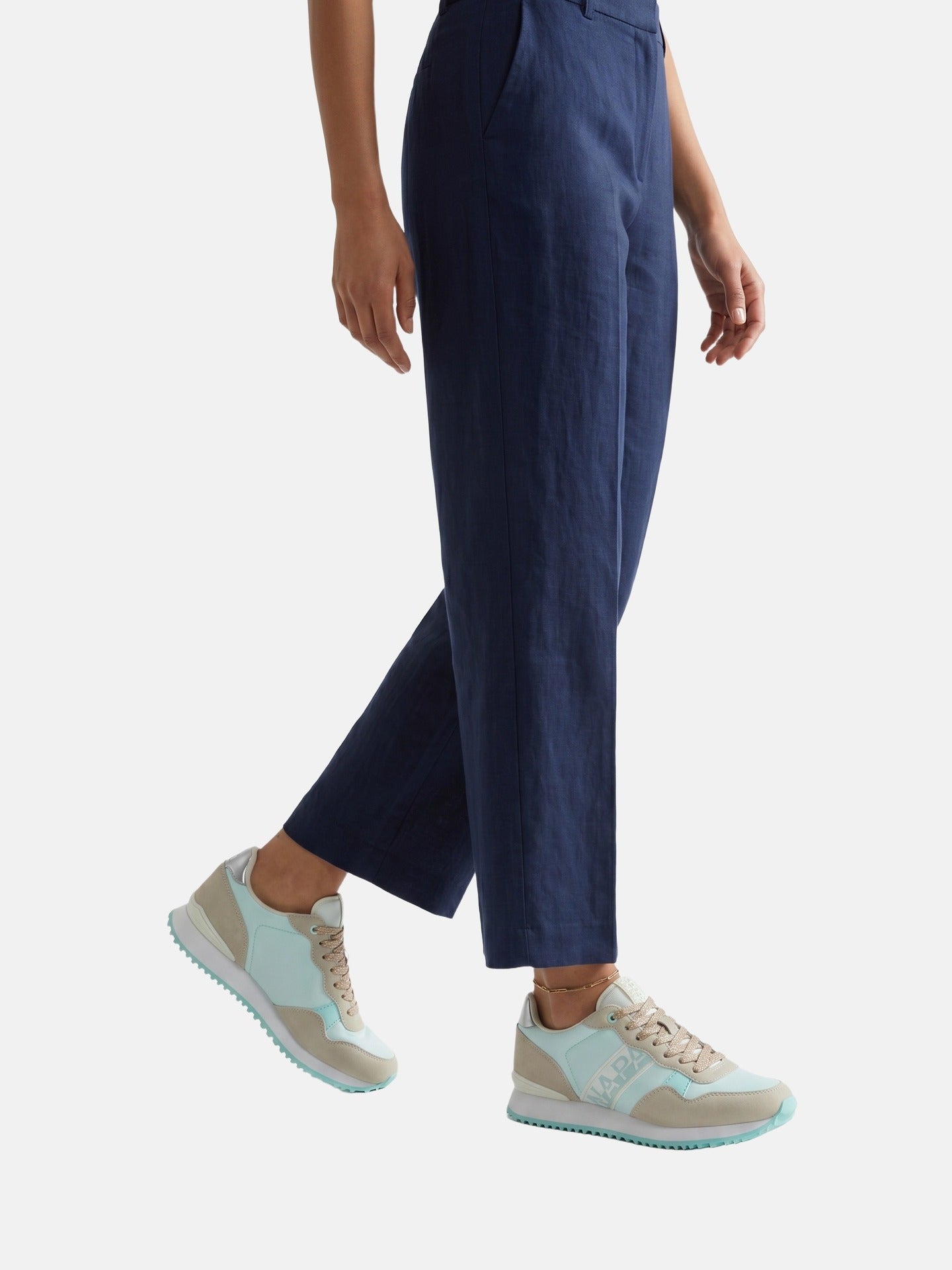 Sneakers Platform in Pelle Vegana Beige
