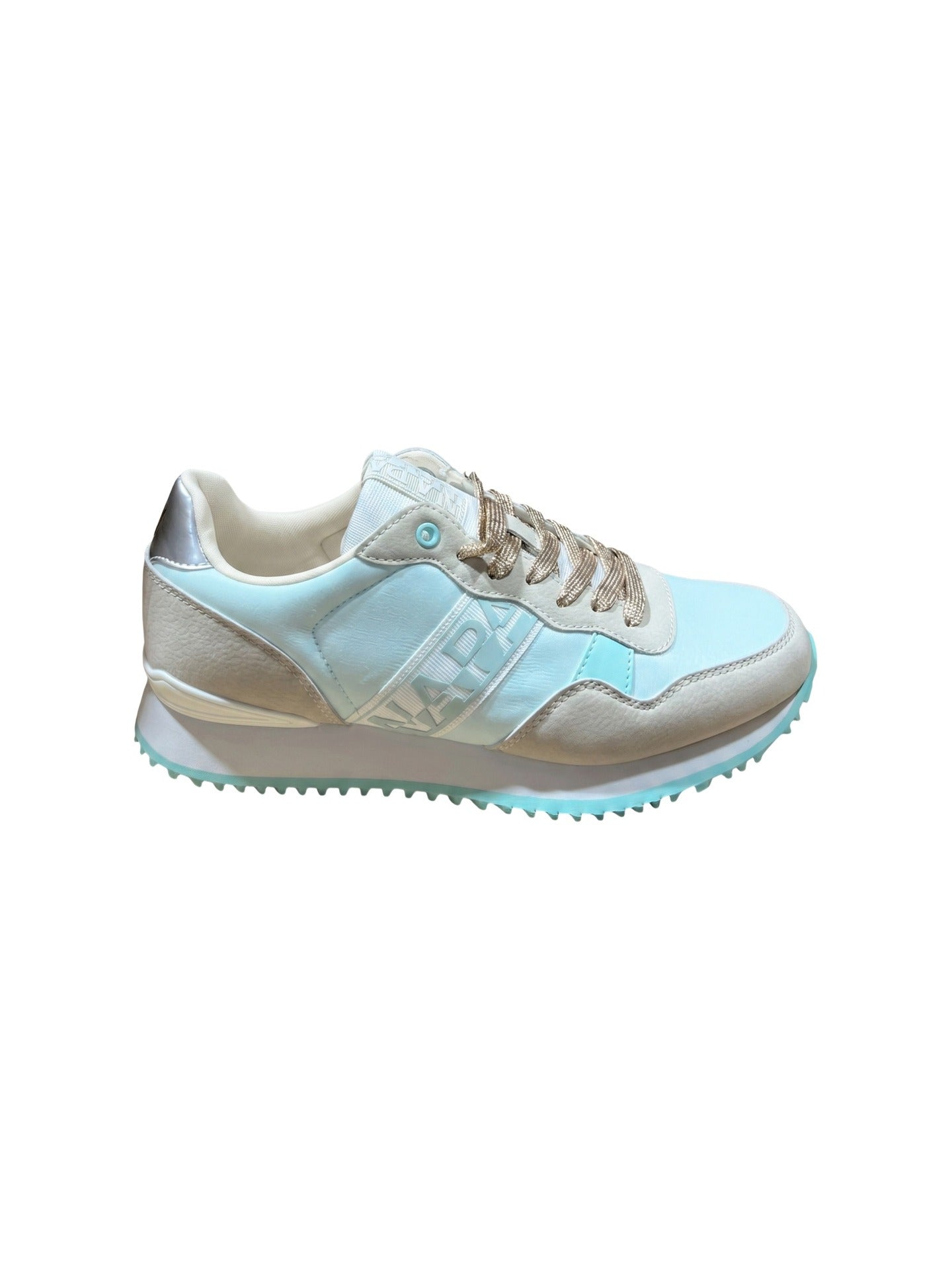 Sneakers Platform in Pelle Vegana Beige