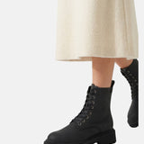 Sneakers Platform in Pelle Vegana Nero