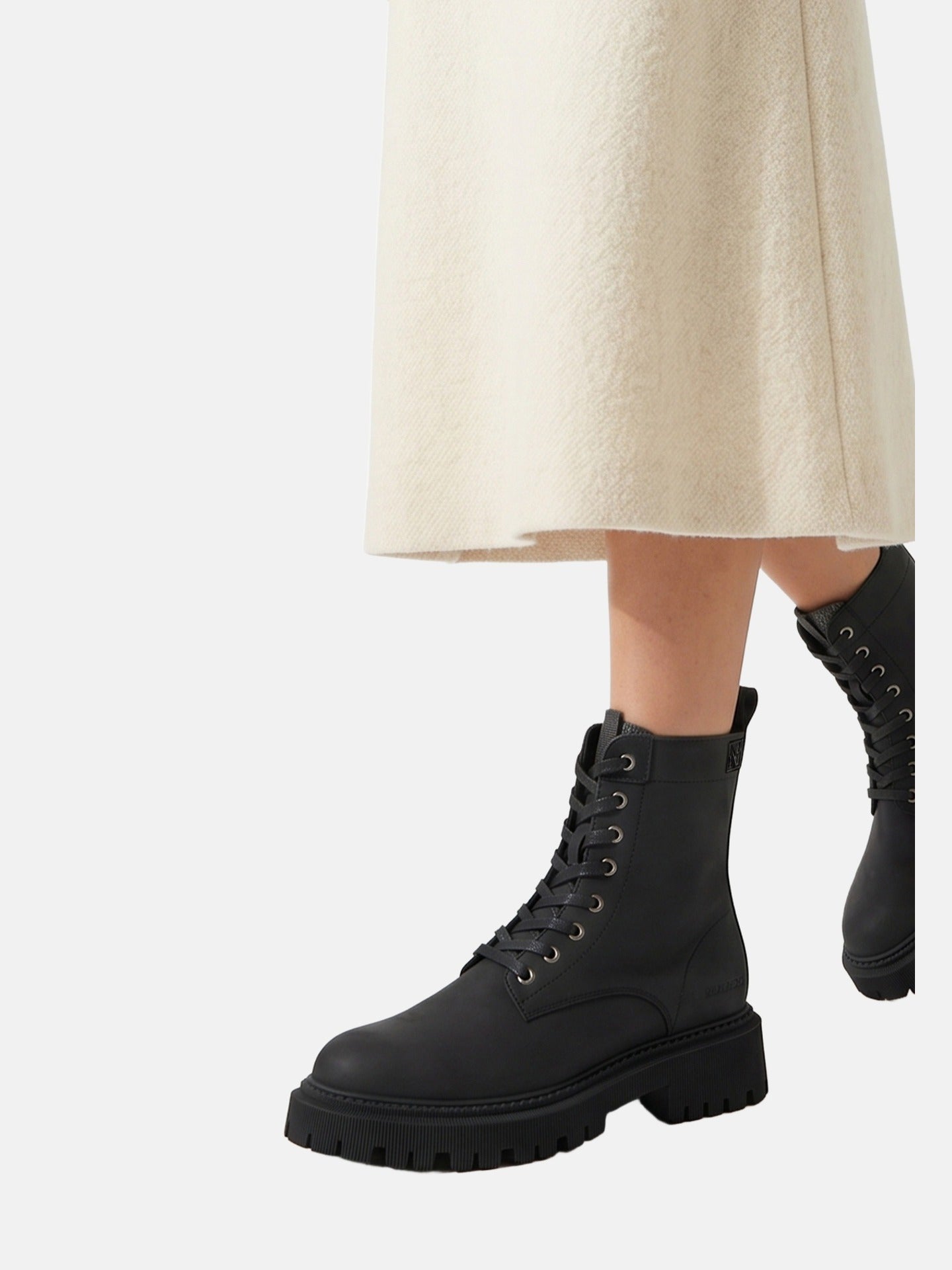 Sneakers Platform in Pelle Vegana Nero