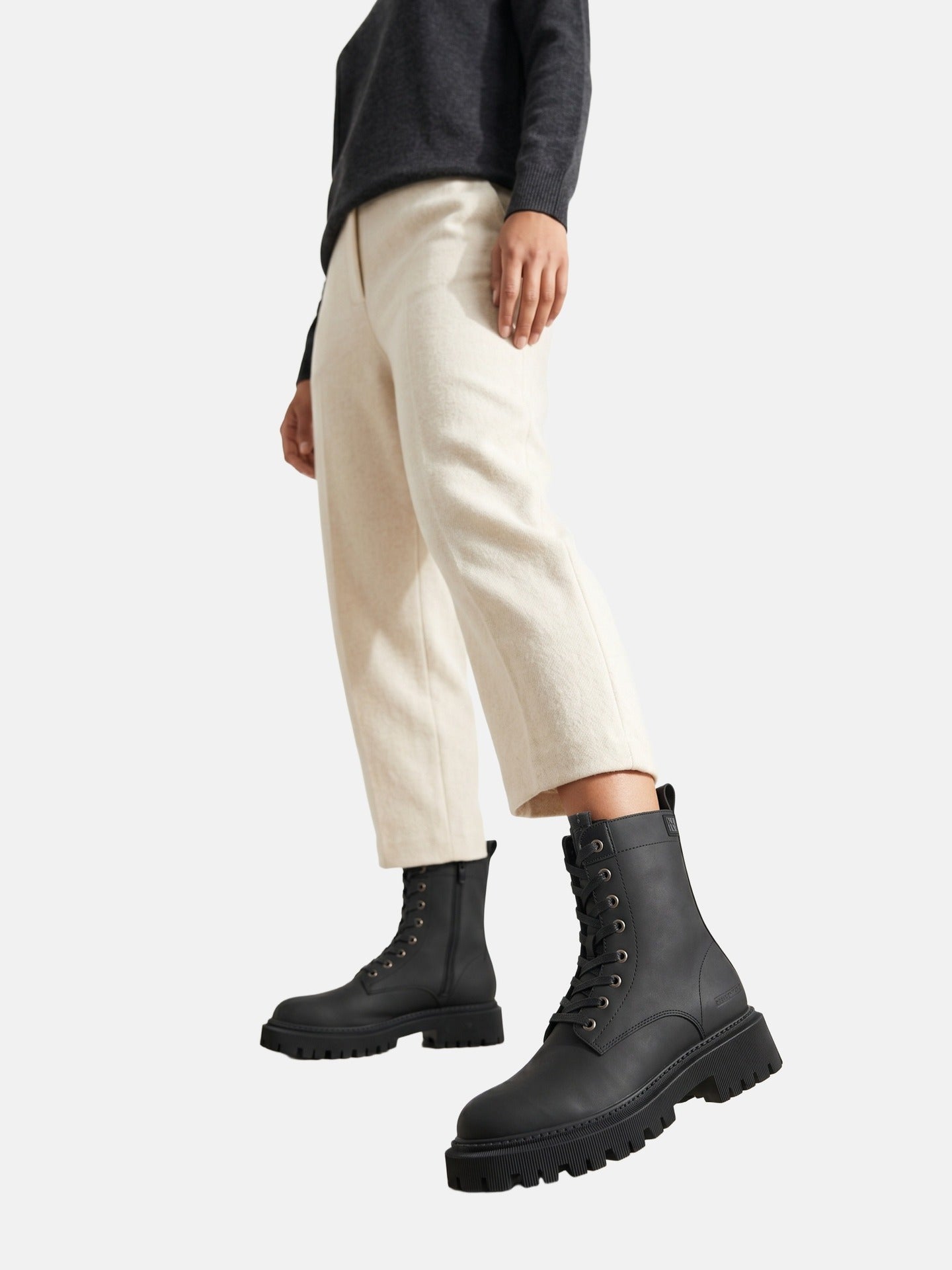 Sneakers Platform in Pelle Vegana Nero