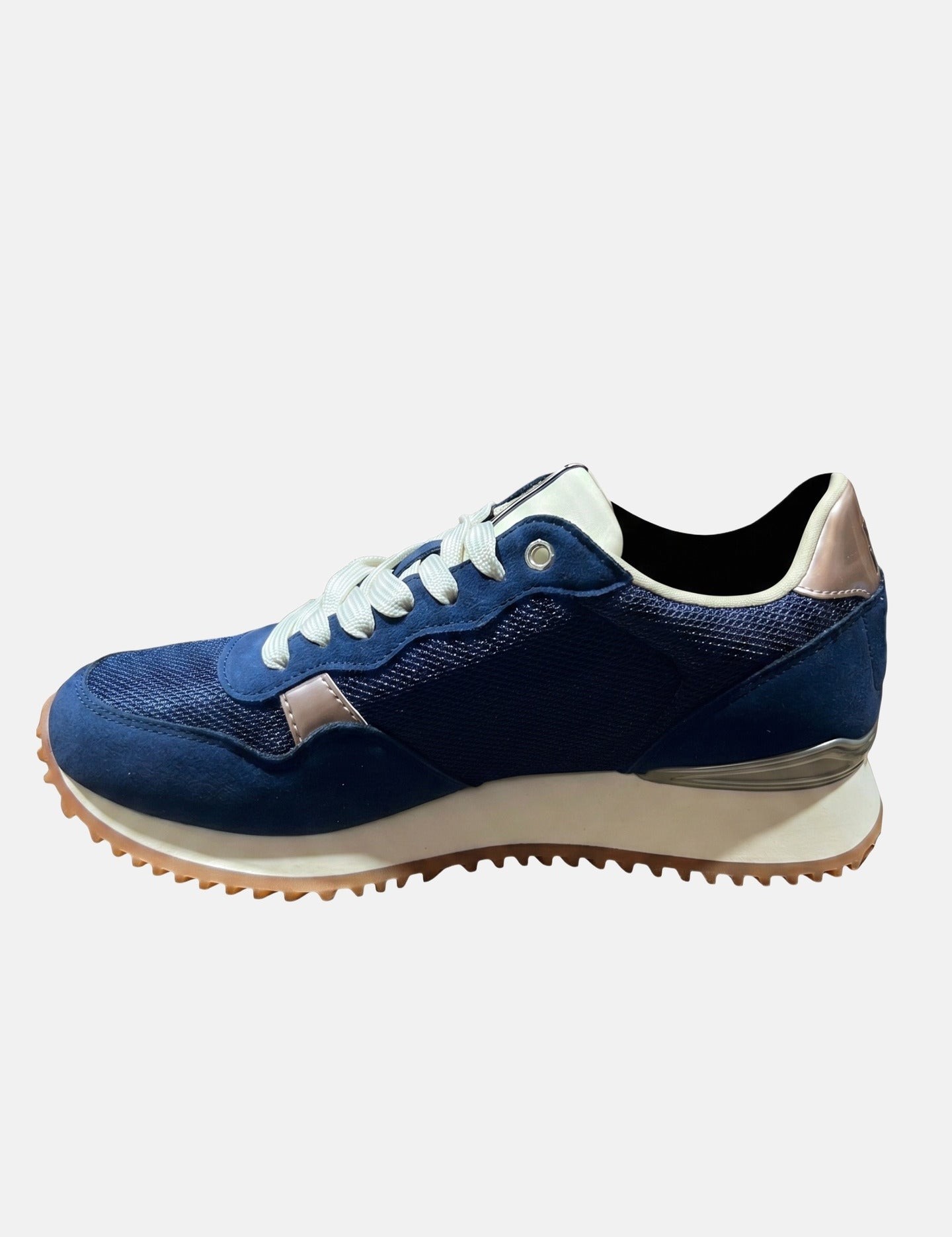 Sneakers Platform in Pelle Vegana Blu
