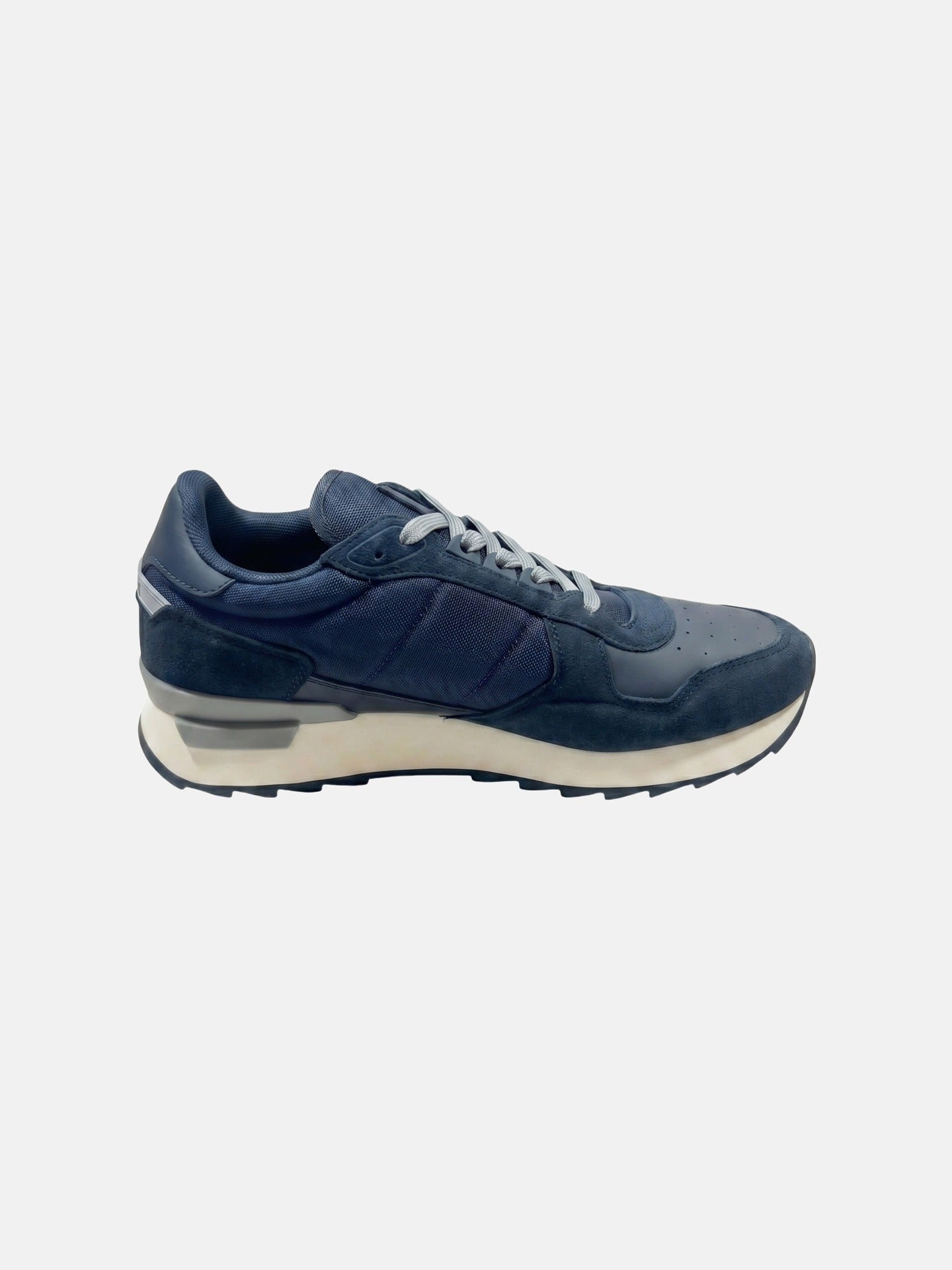 Sneakers Platform in Pelle Blu