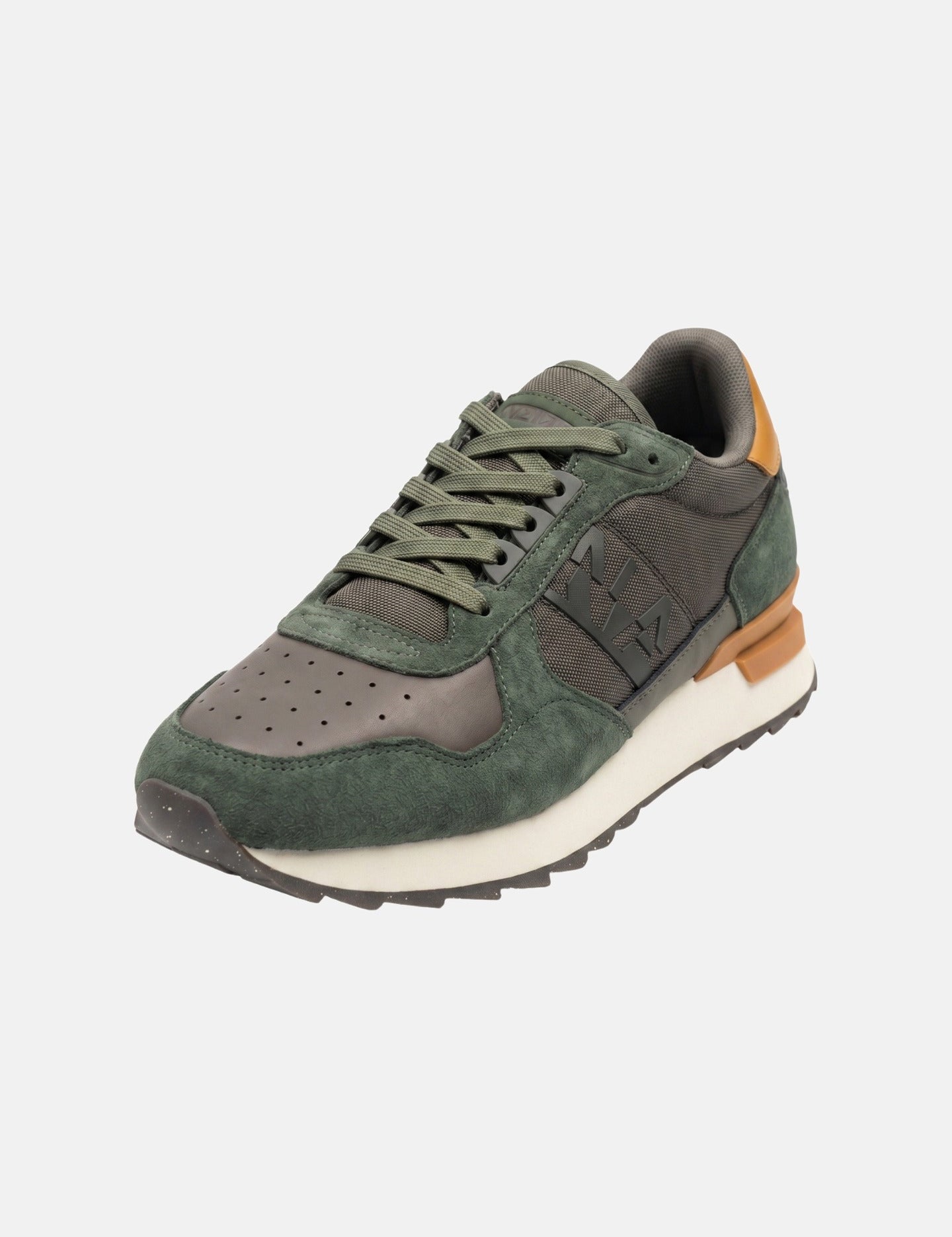 Sneakers Platform in Pelle Verde