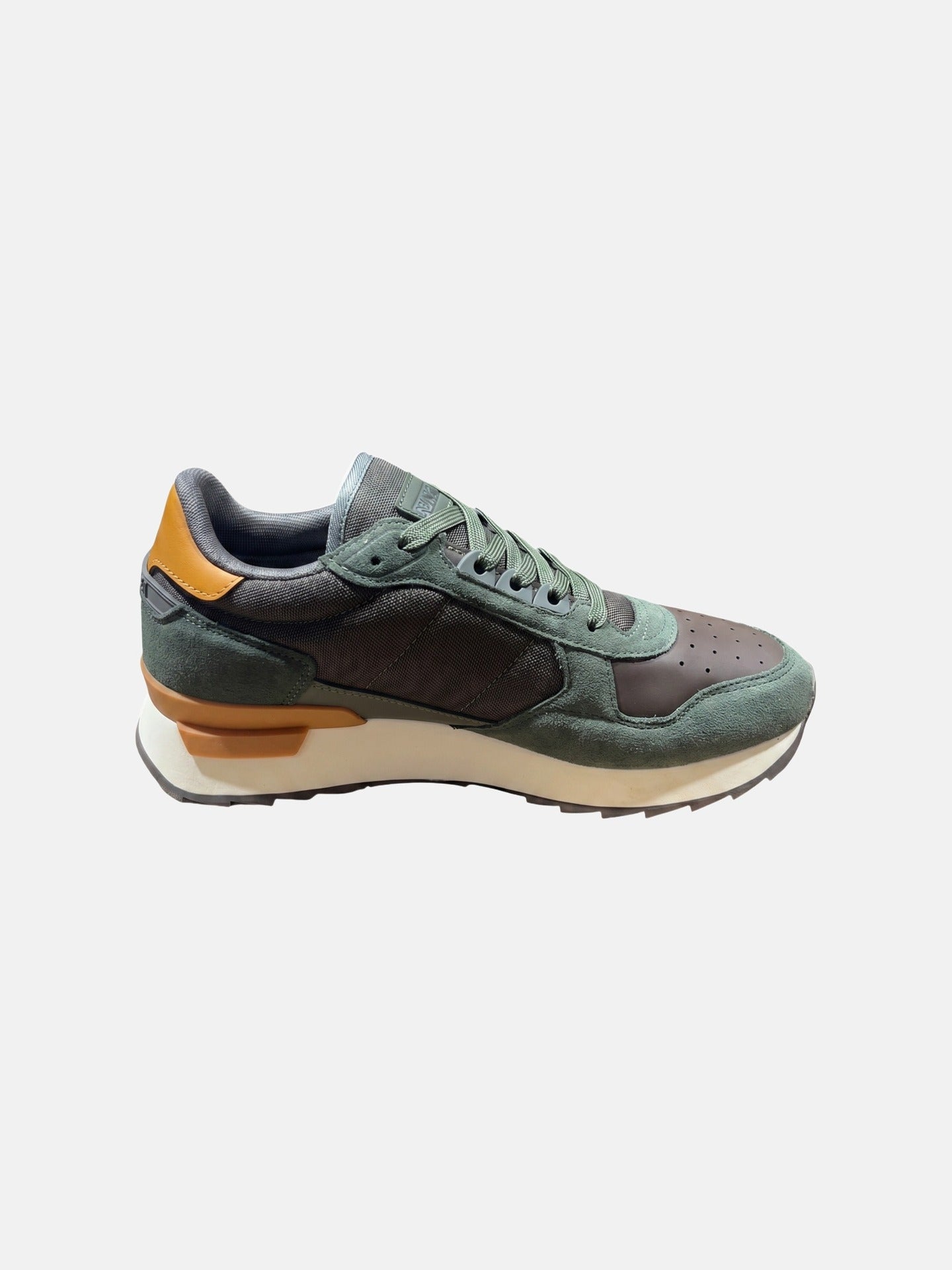Sneakers Platform in Pelle Verde