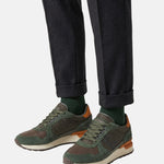 Sneakers Platform in Pelle Verde