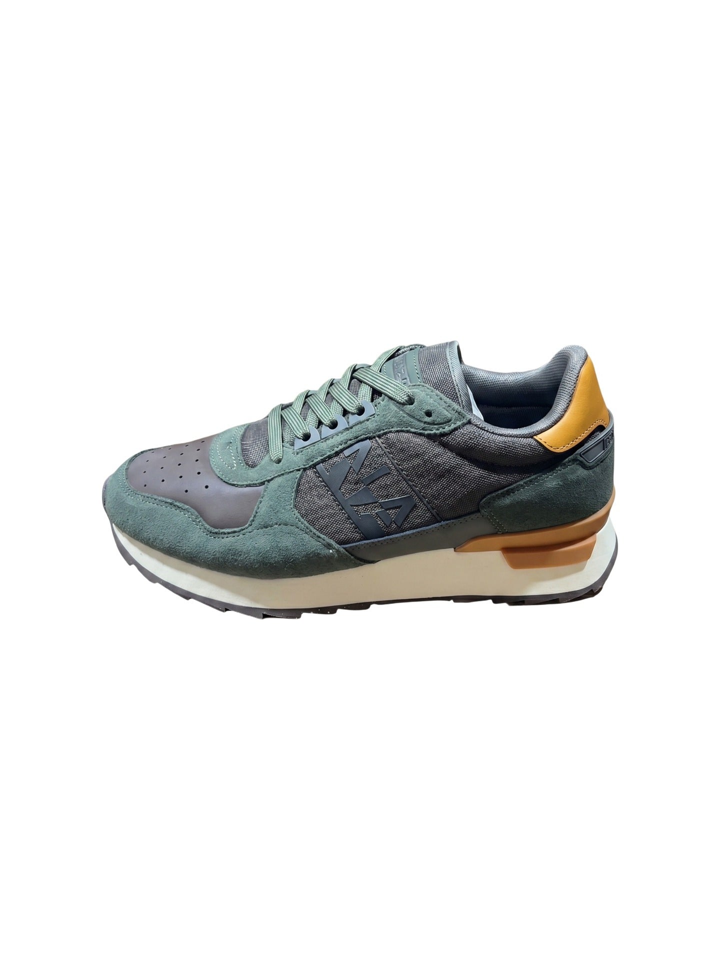 Sneakers Platform in Pelle Verde