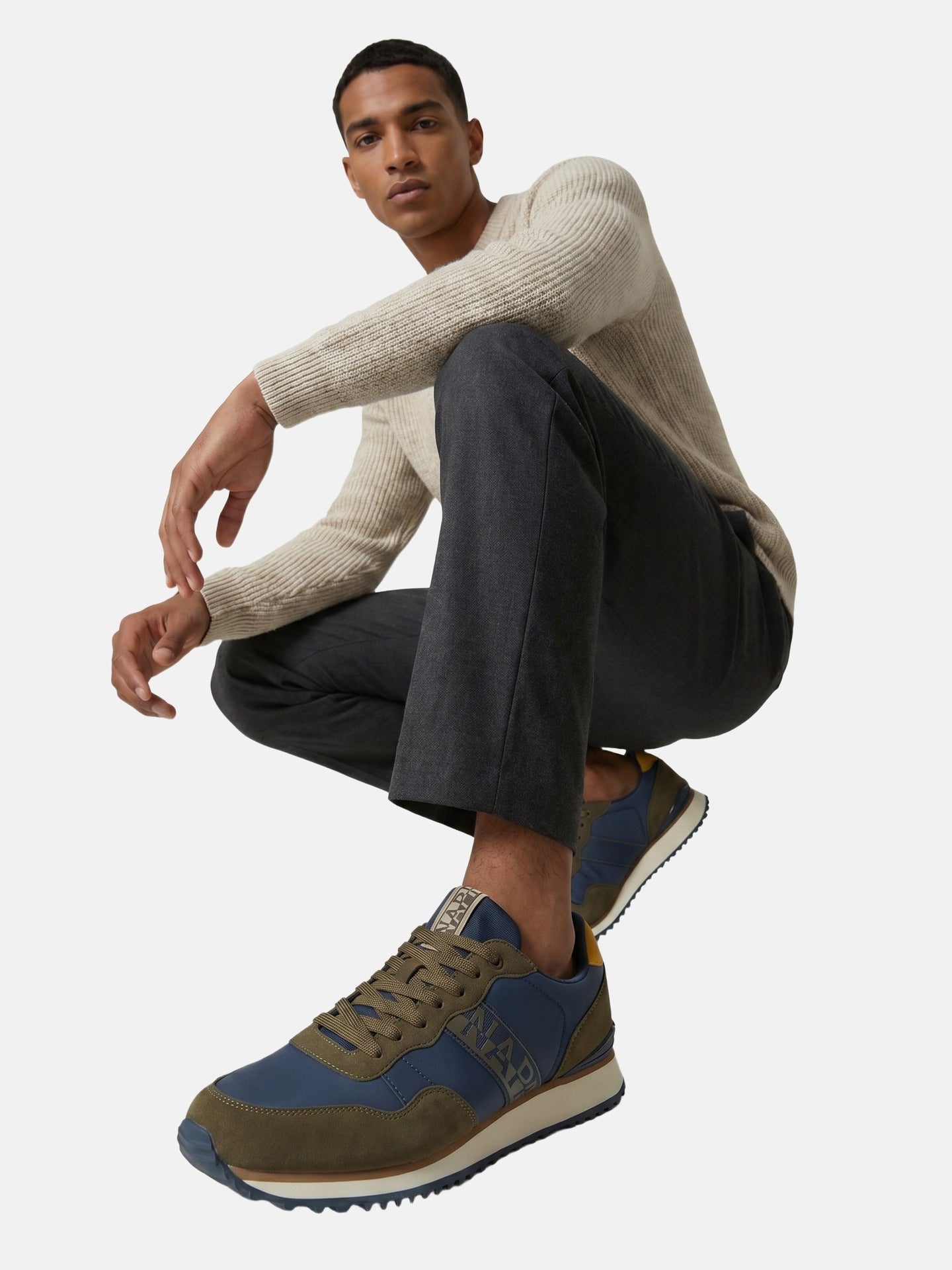 Sneakers Platform in Pelle Vegana Marrone