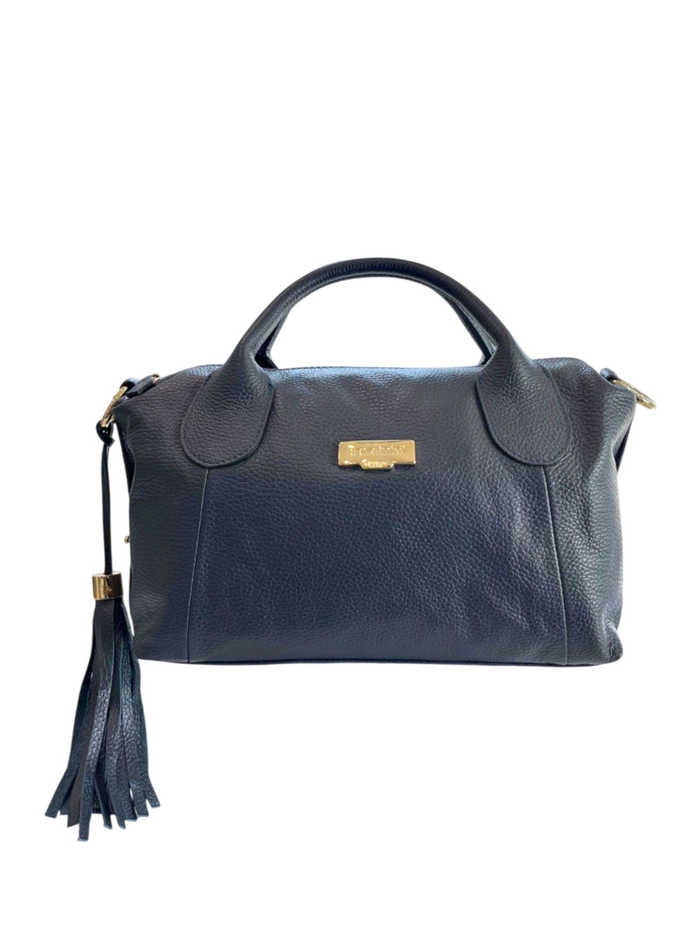 Borsa a Mano in Cow Leather Blu Scuro