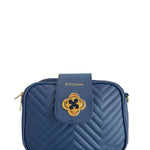 Borsa a Mano in 100% Pu Vegan Leather Blu Scuro