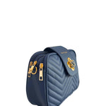 Borsa a Mano in 100% Pu Vegan Leather Blu Scuro