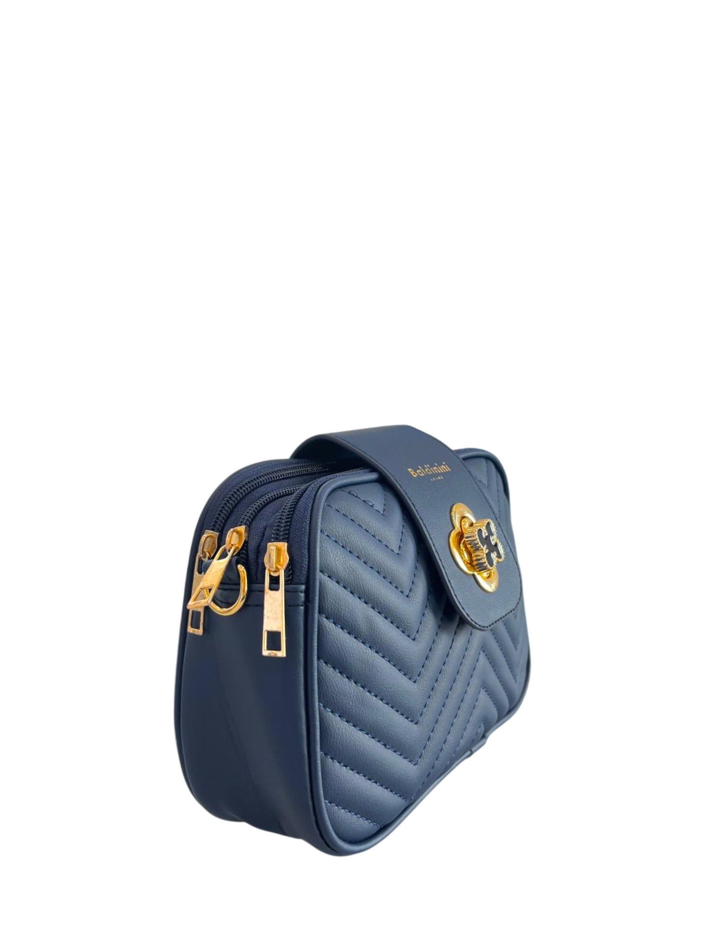 Borsa a Mano in 100% Pu Vegan Leather Blu Scuro