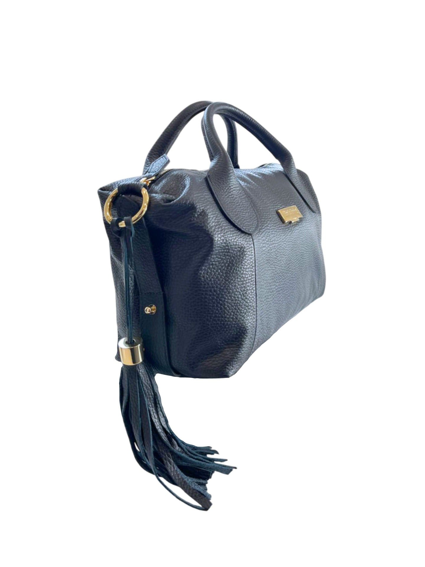 Borsa a Mano in Cow Leather Blu Scuro