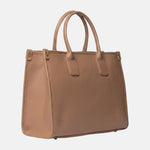 Borsa a Mano in Pelle Vegana Marrone Scuro