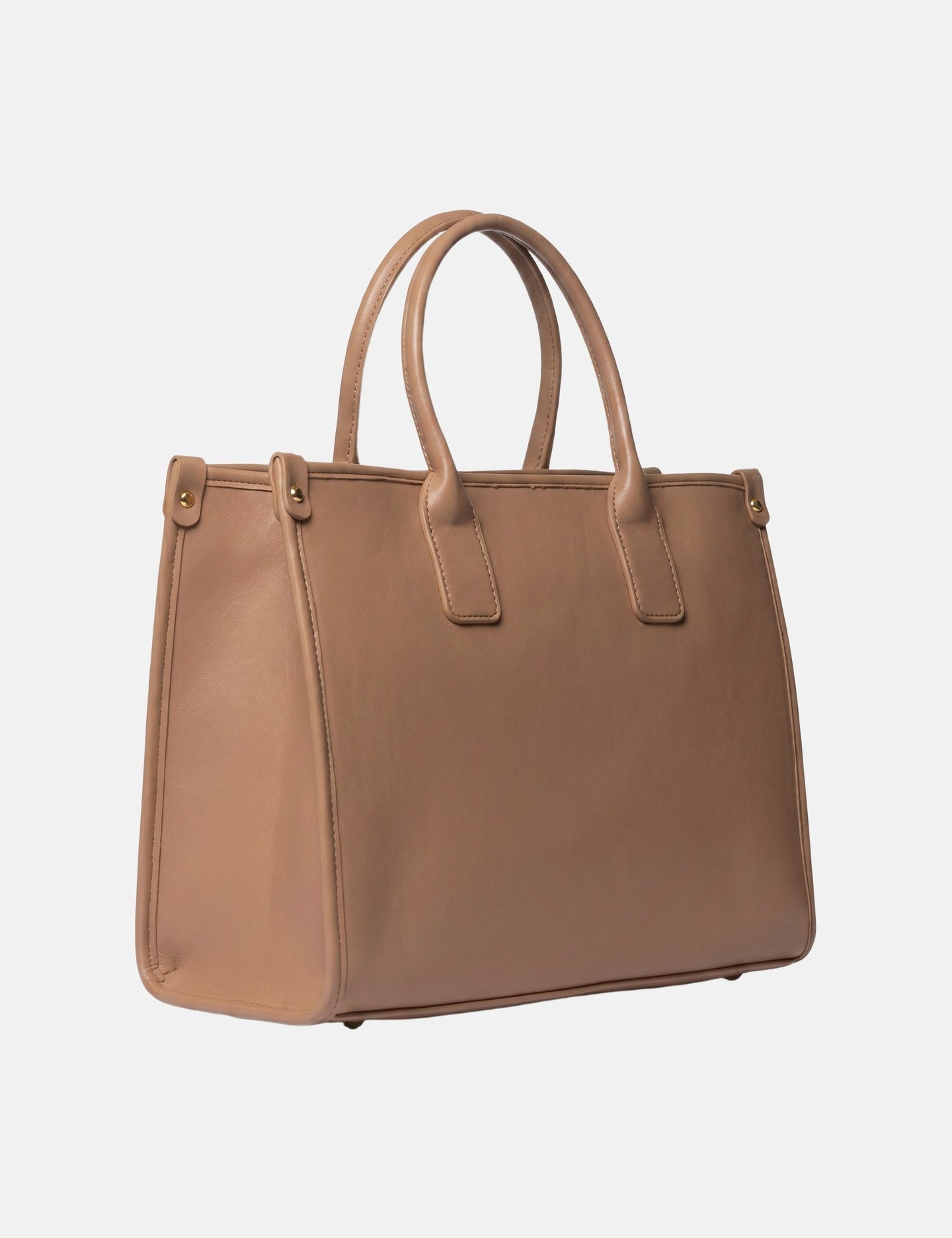 Borsa a Mano in Pelle Vegana Marrone Scuro