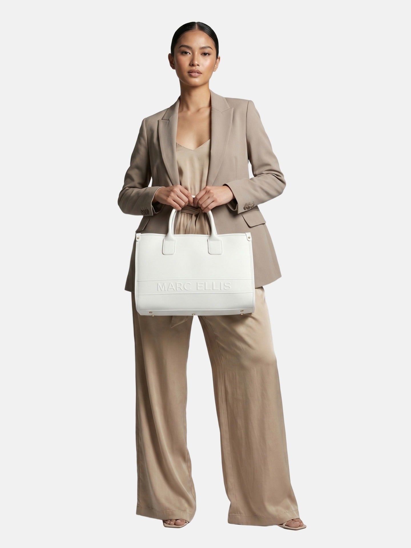 Borsa a Mano in Pelle Vegana Bianco