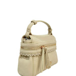 Borsa a Mano in 100% Pu Vegan Leather Beige