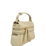 Borsa a Mano in 100% Pu Vegan Leather Beige
