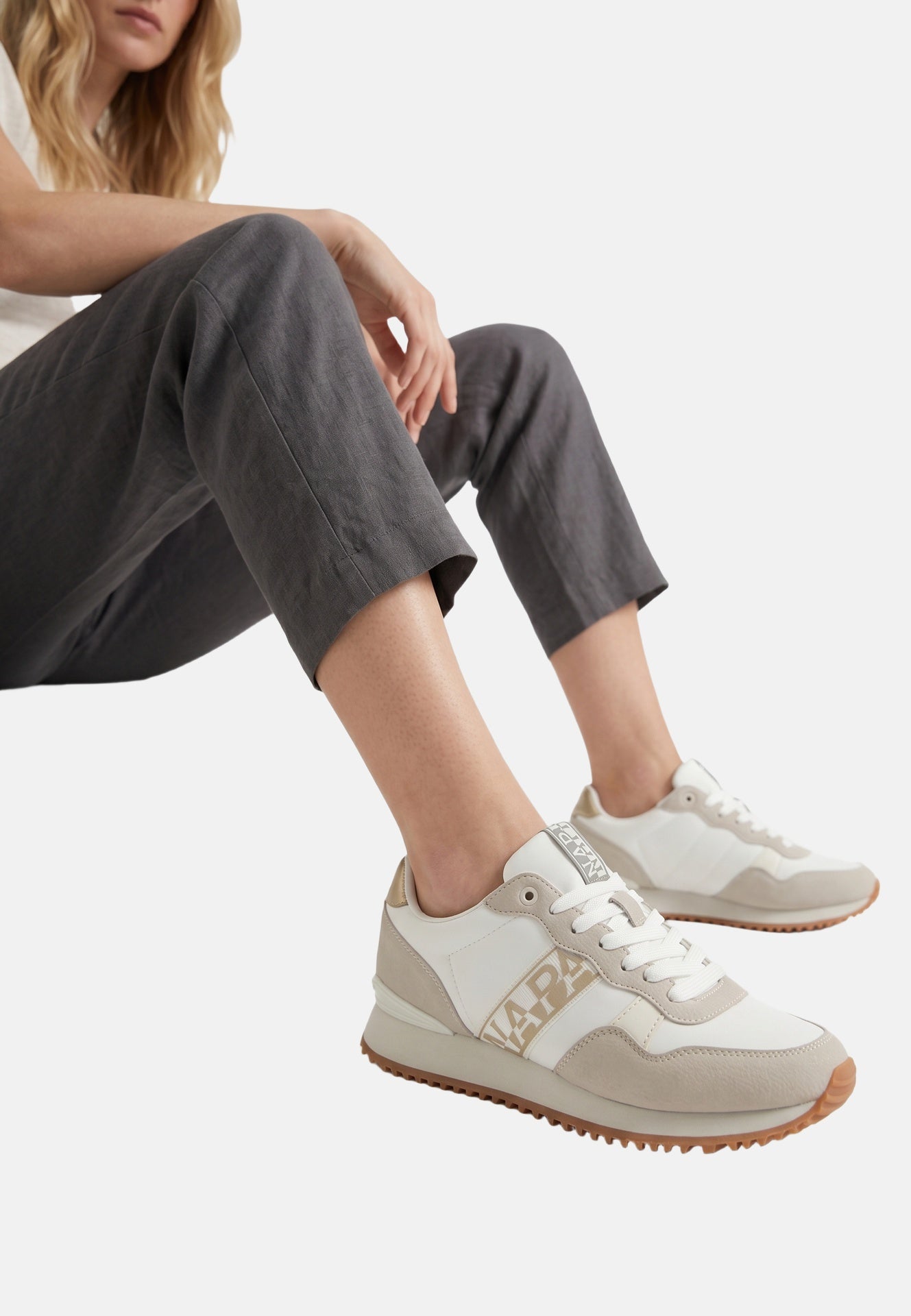 Sneakers Platform in Pelle Vegana Bianco