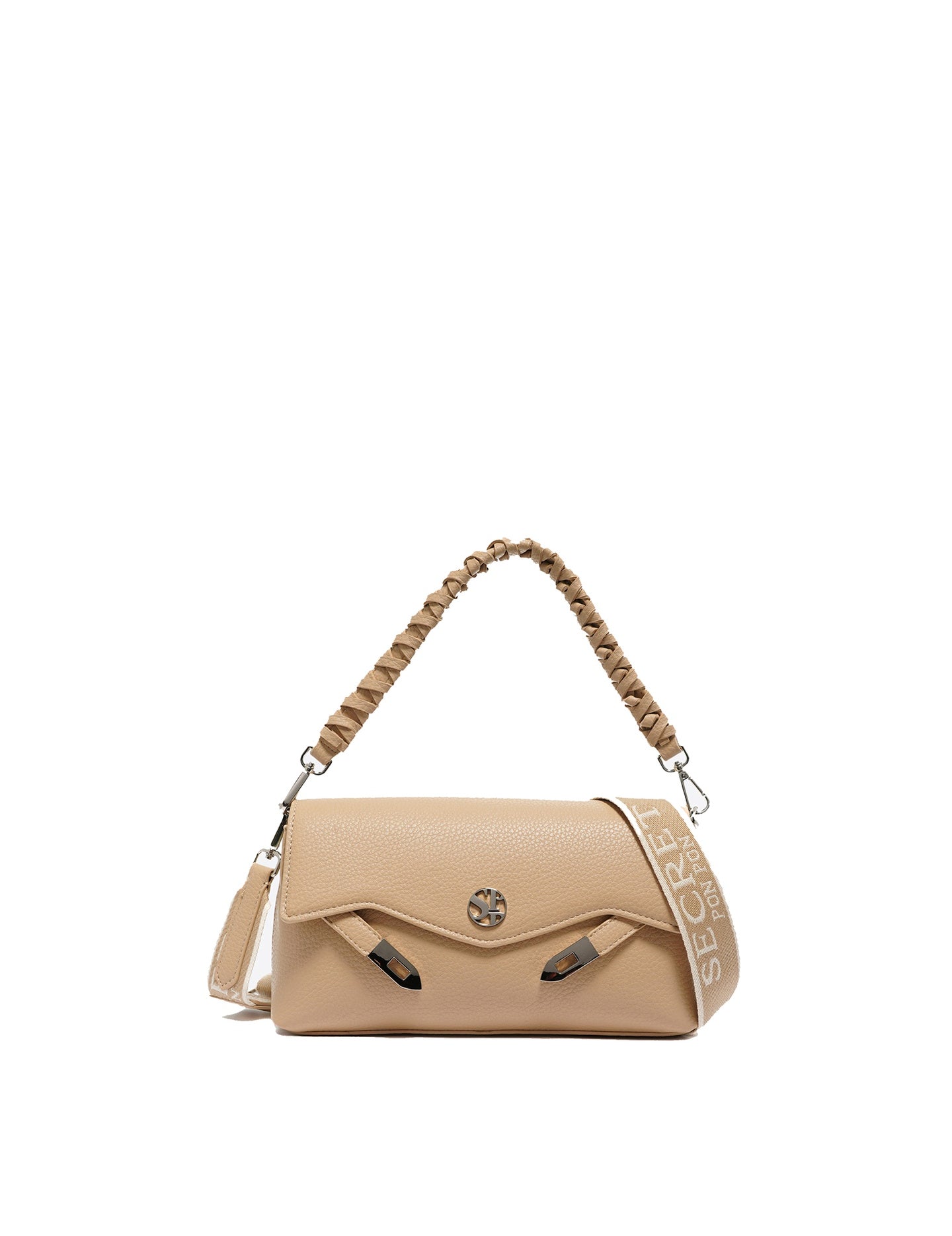Borsa a Mano in Polyurethane Grigio