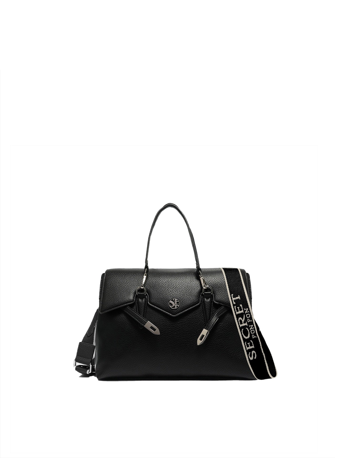 Borsa a Mano in Polyurethane Nero