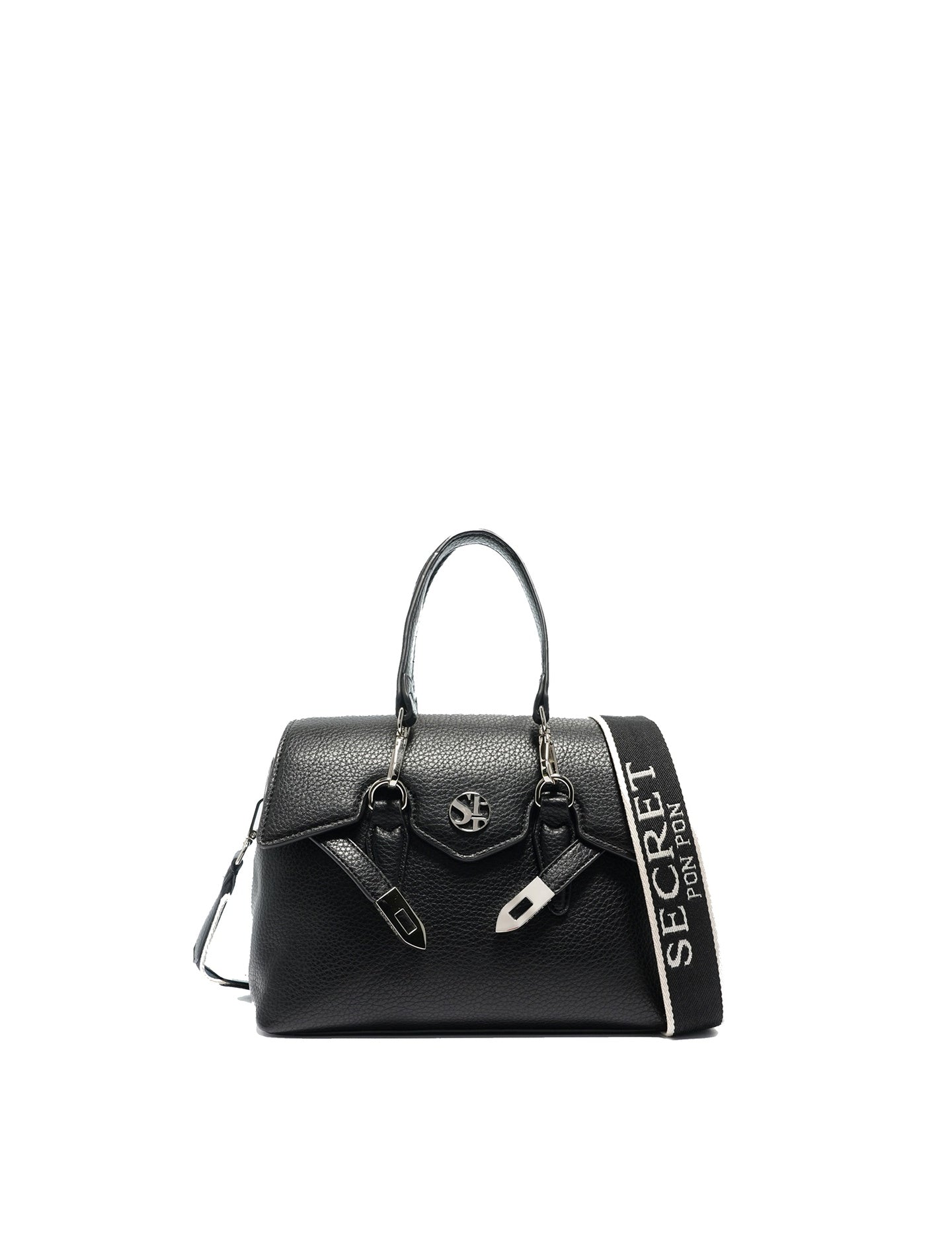 Borsa a Mano in Polyurethane Nero