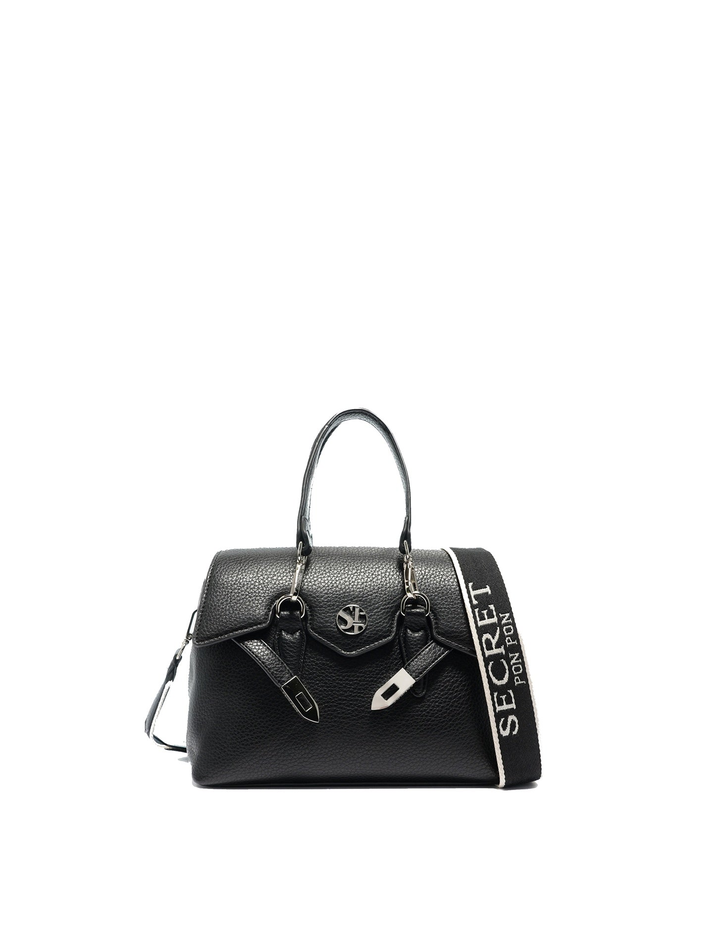 Borsa a Mano in Polyurethane Nero