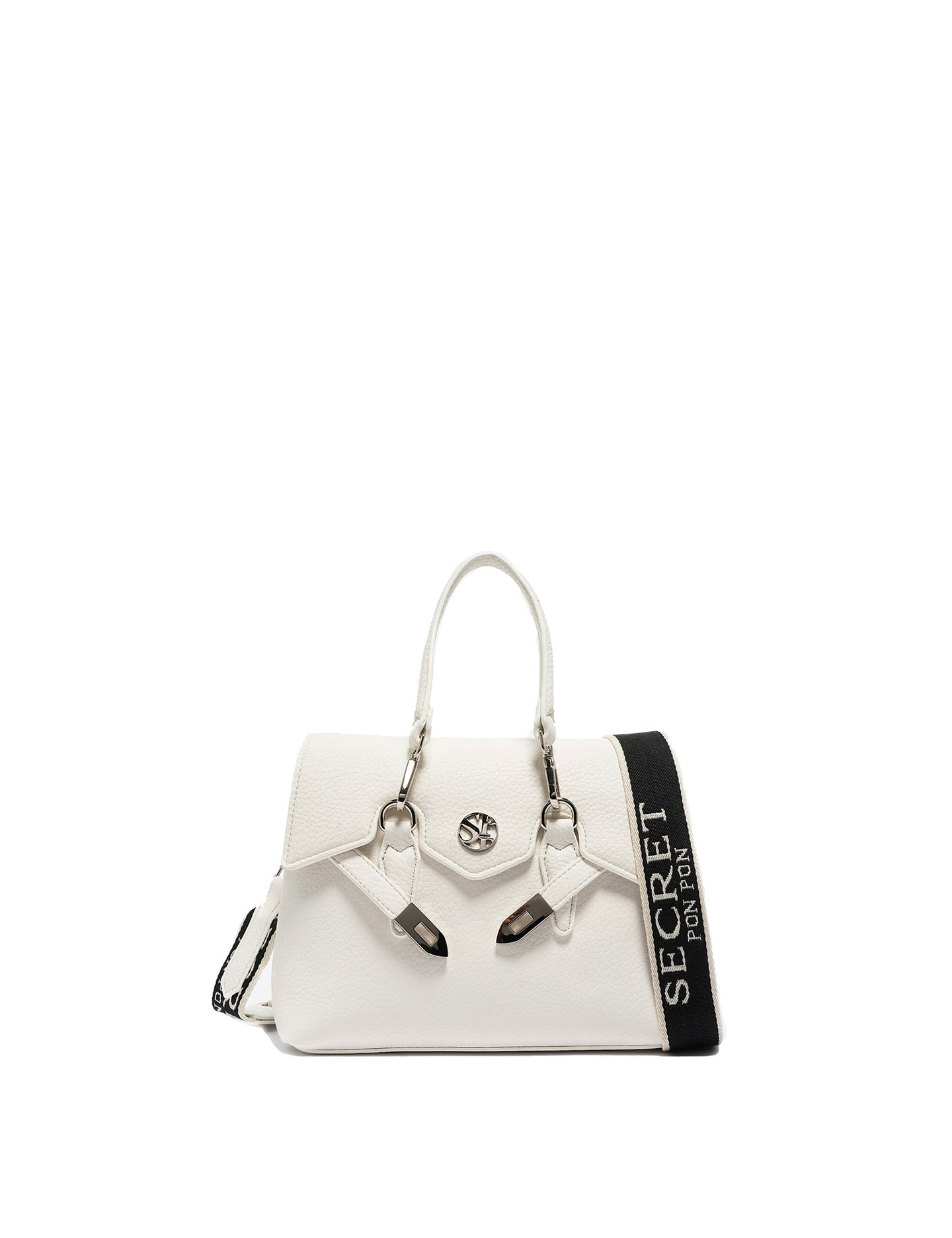 Borsa a Mano in Polyurethane Bianco