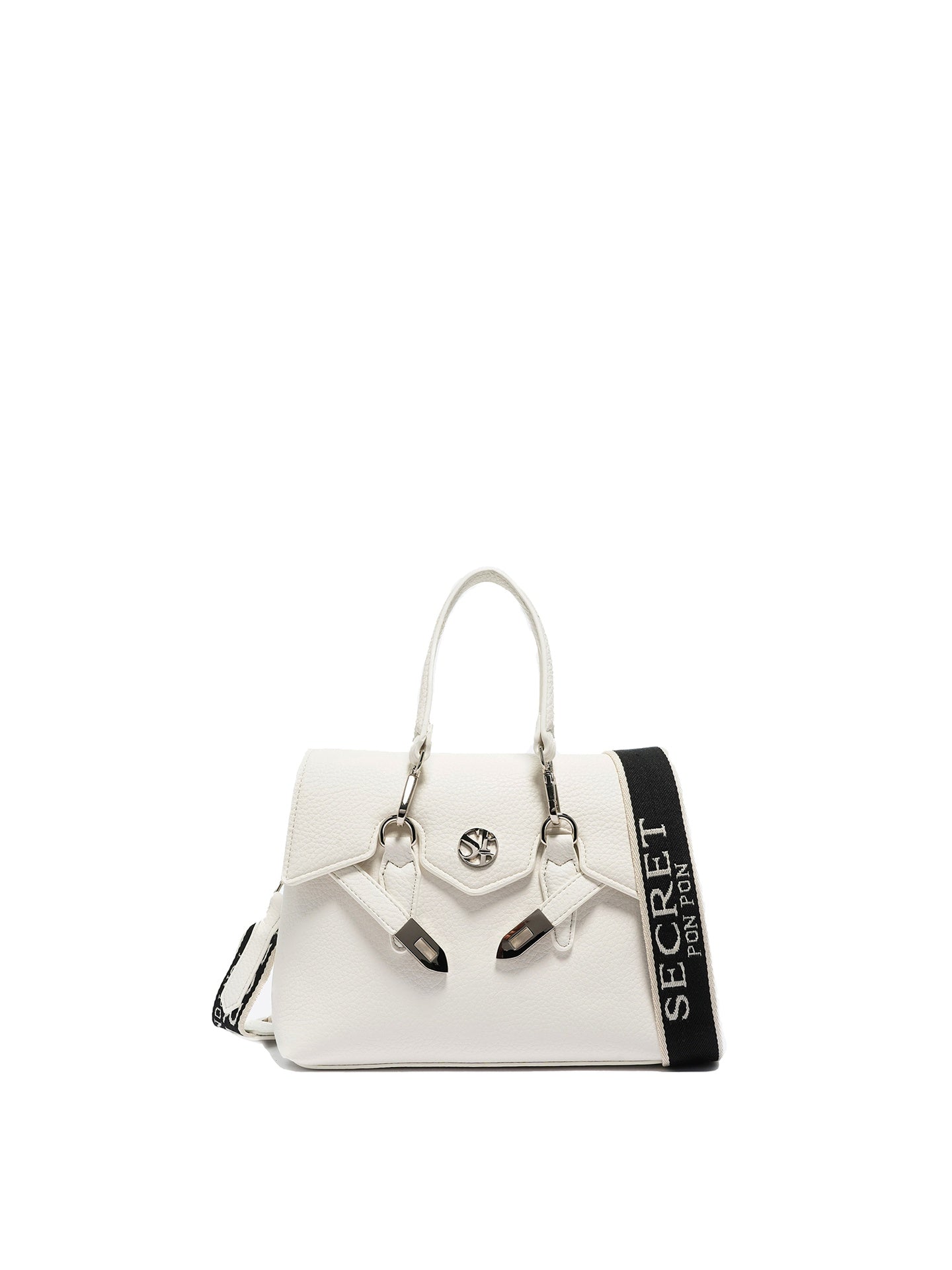 Borsa a Mano in Polyurethane Bianco