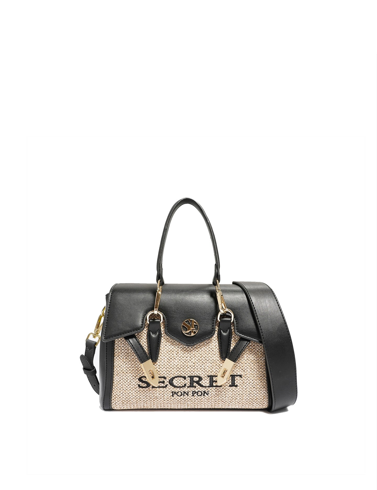 Borsa a Mano in Polyurethane Nero