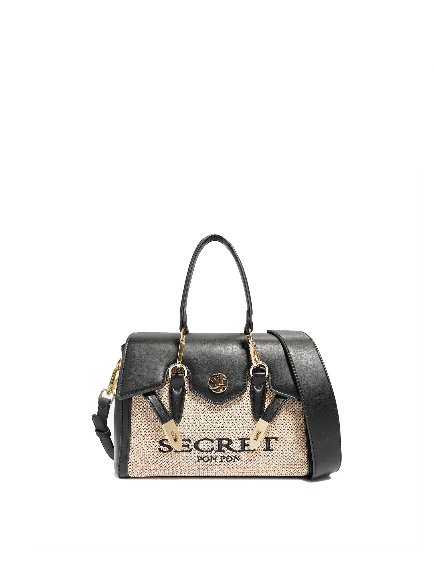 Borsa a Mano in Polyurethane Nero