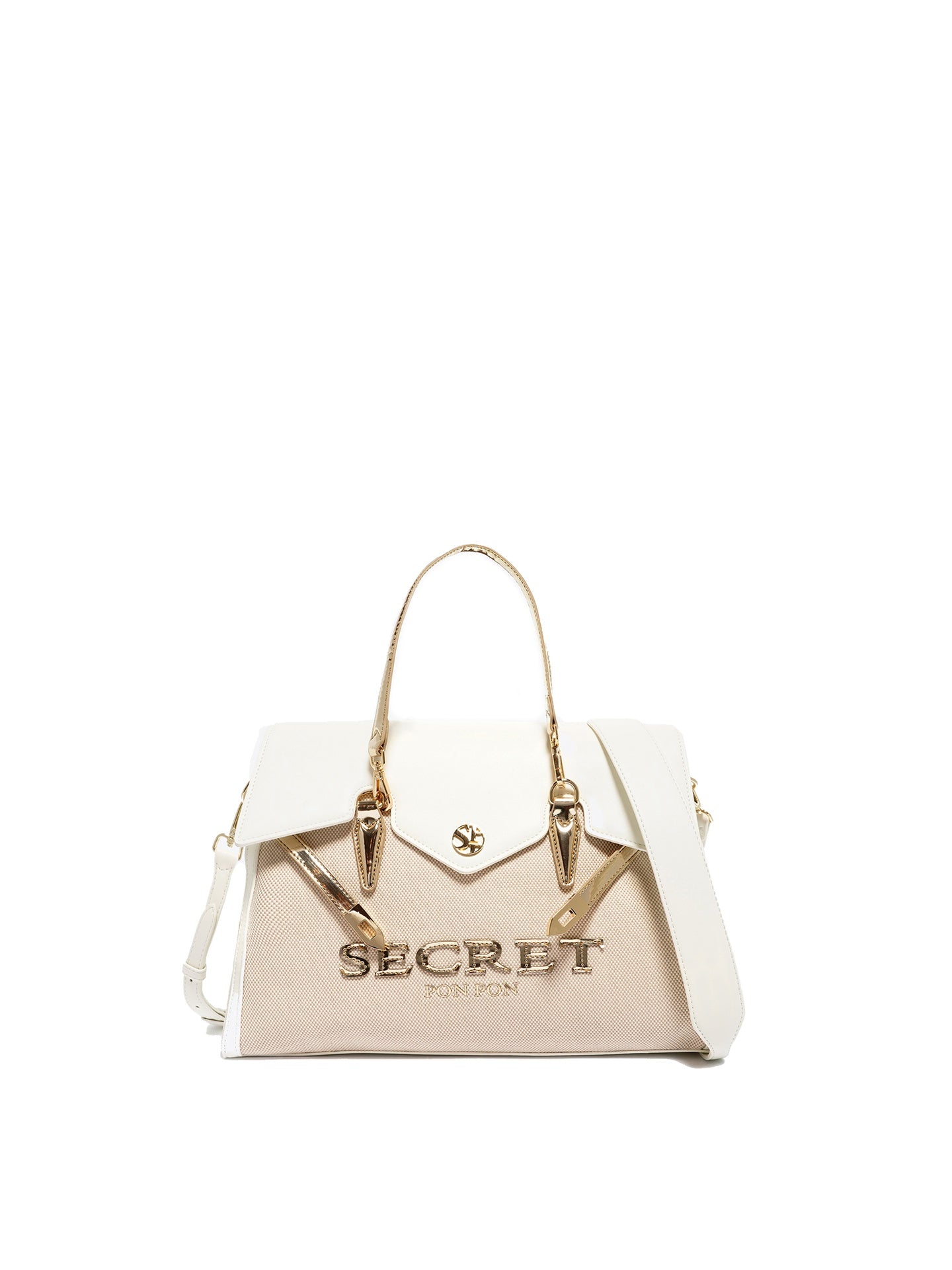 Borsa a Mano in Polyurethane Bianco