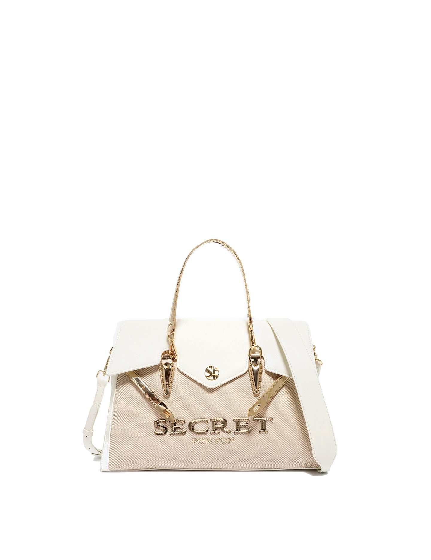 Borsa a Mano in Polyurethane Bianco