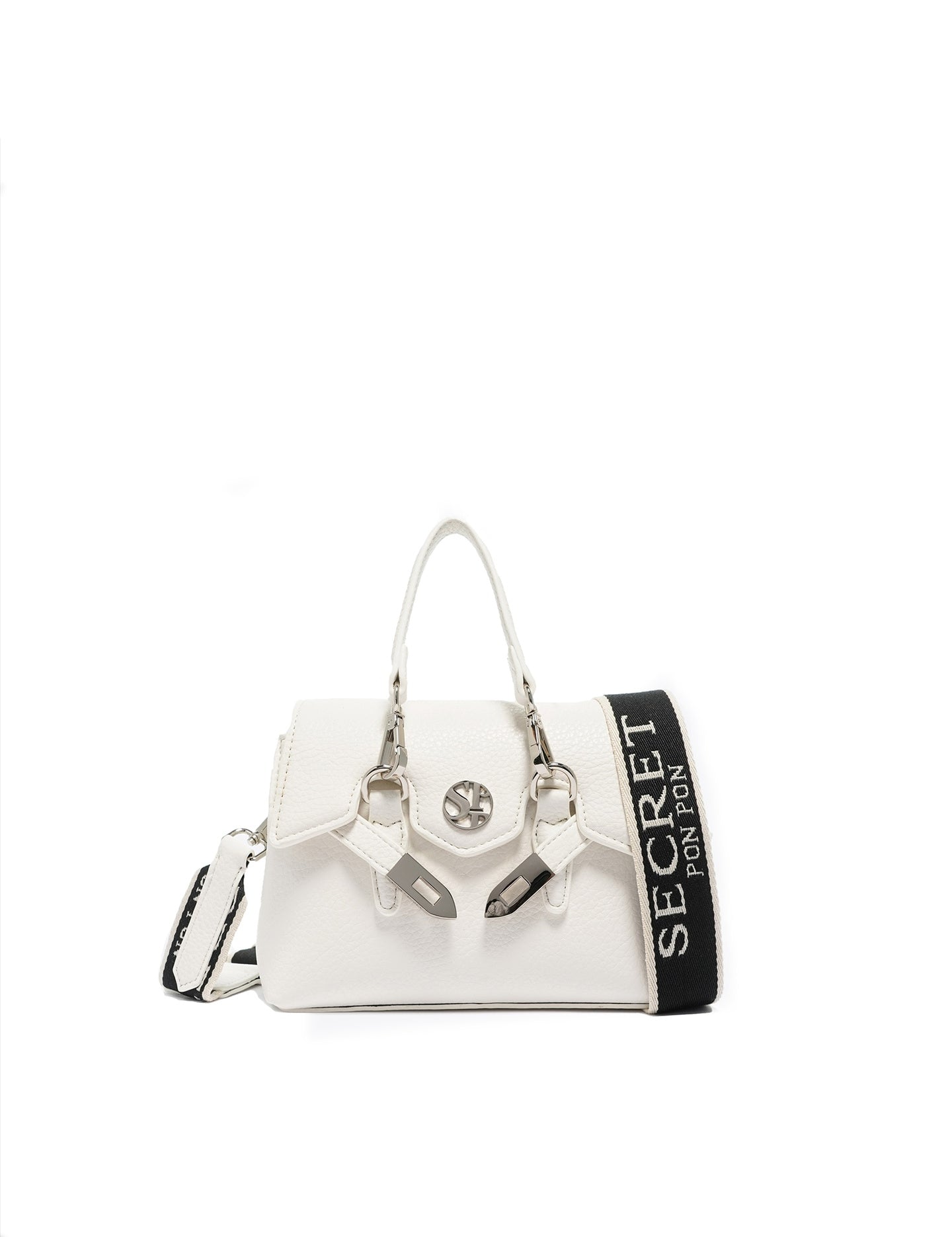 Borsa a Mano in Polyurethane Bianco
