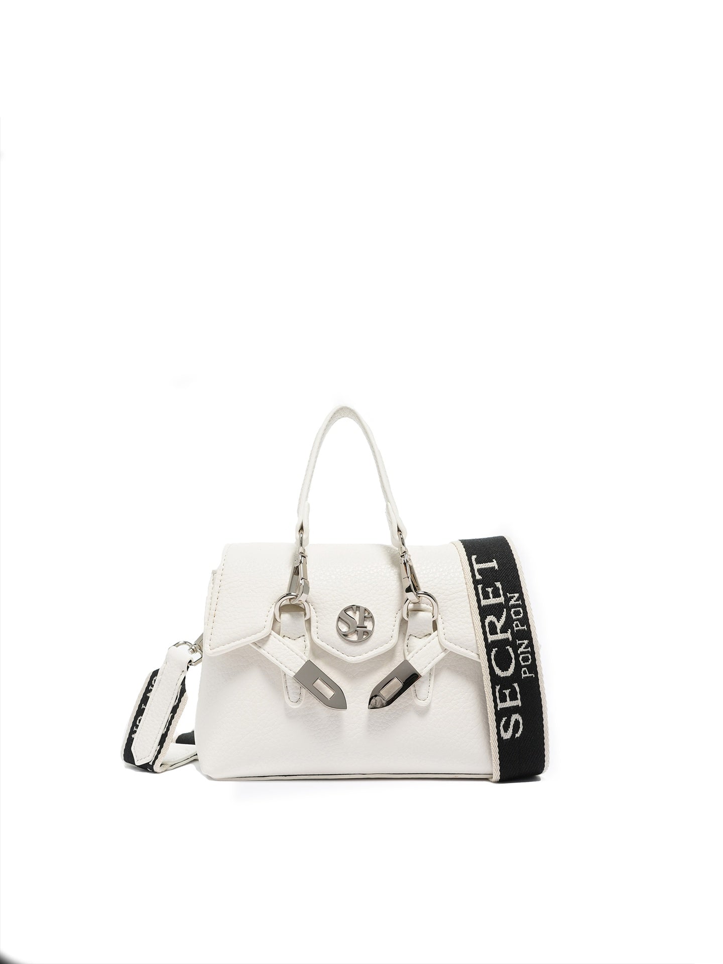 Borsa a Mano in Polyurethane Bianco
