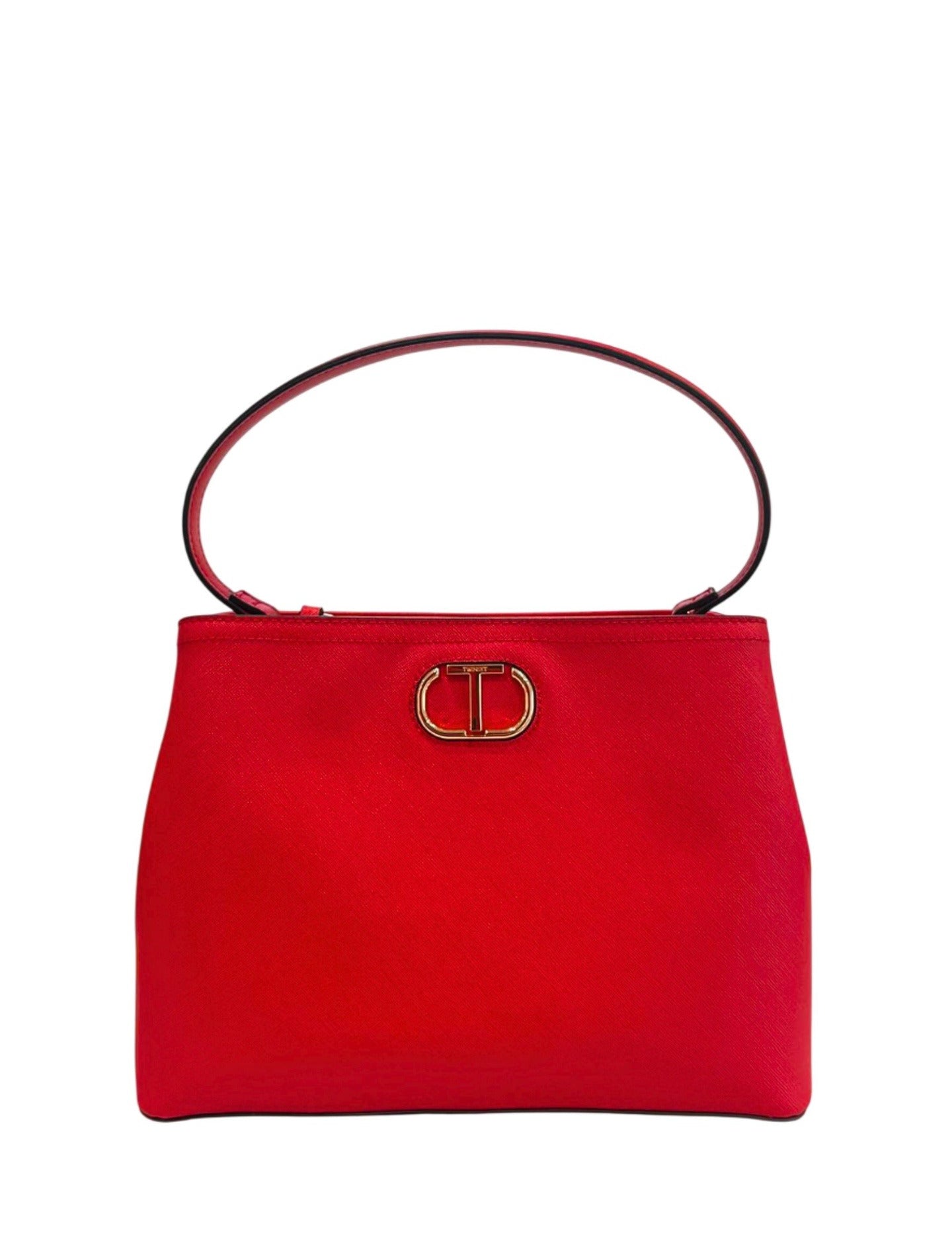 Borsa a Mano in 100% Pu Vegan Leather Rosso