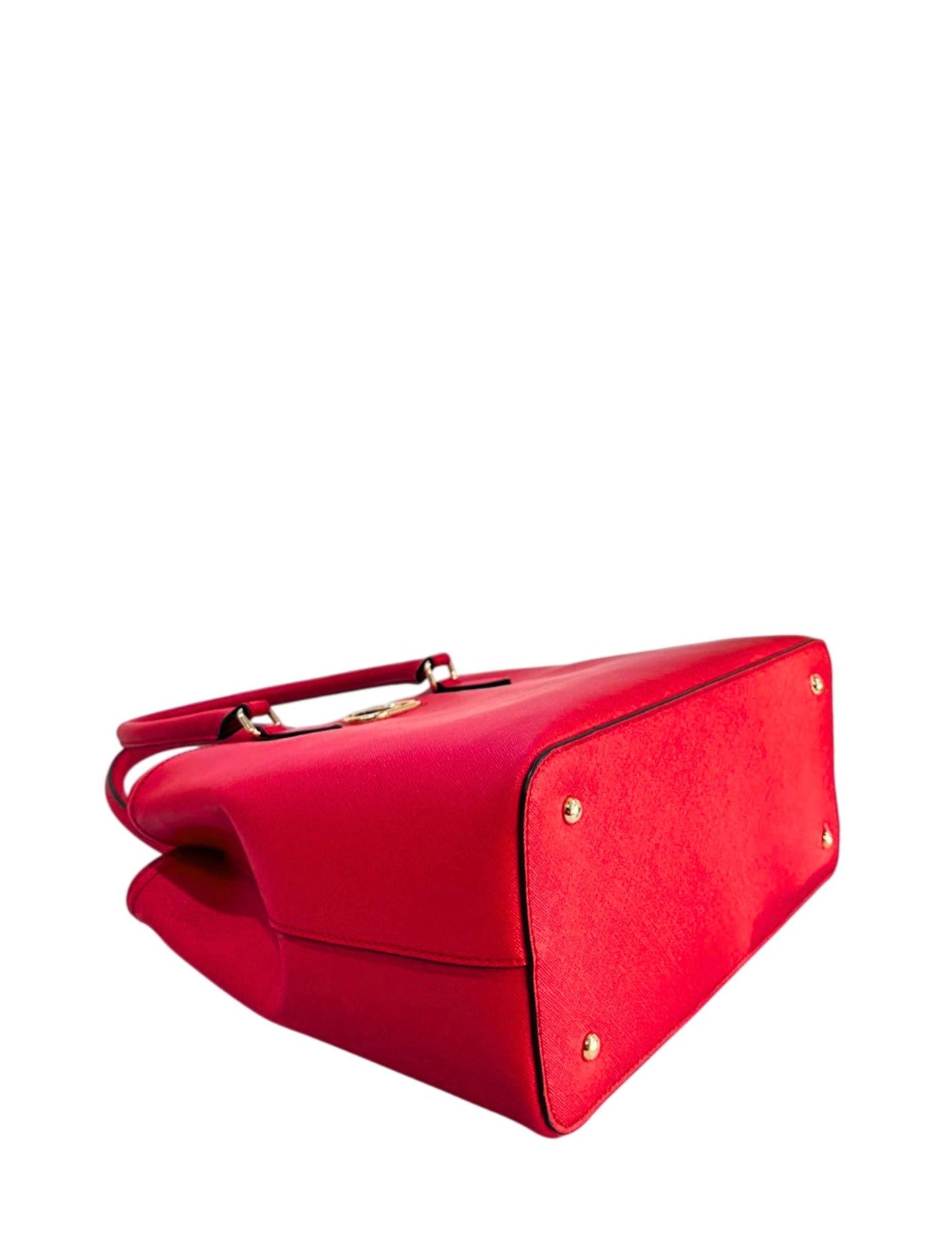 Borsa a Mano in 100% Pu Vegan Leather Rosso