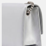 Borsa a Spalla in 100% Pu Vegan Leather Argento