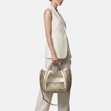 Borsa a Mano in 100% Pu Vegan Leather Verde Militare