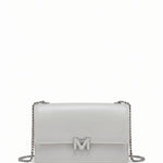 Borsa a Spalla in 100% Pu Vegan Leather Argento