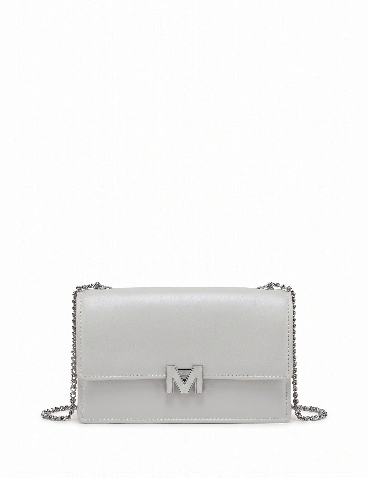 Borsa a Spalla in 100% Pu Vegan Leather Argento