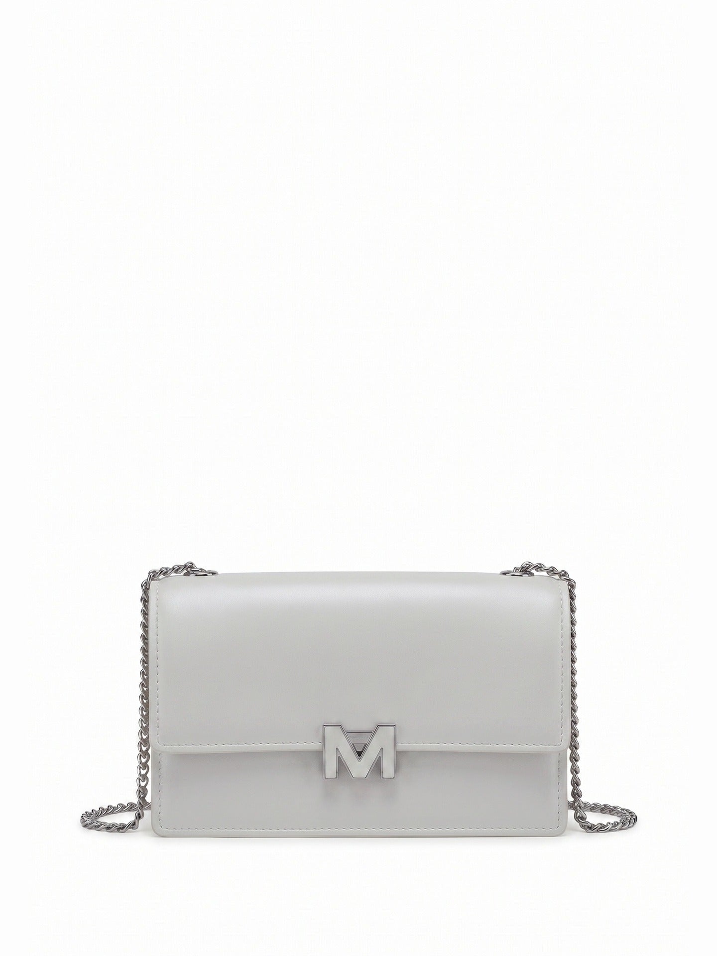 Borsa a Spalla in 100% Pu Vegan Leather Argento