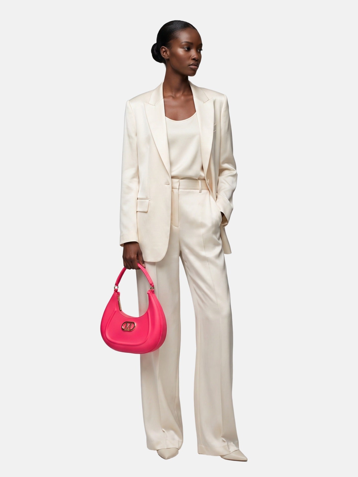 Borsa a Spalla in 100% Pu Vegan Leather Rosa