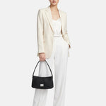 Borsa a Spalla in 100% Pu Vegan Leather Nero