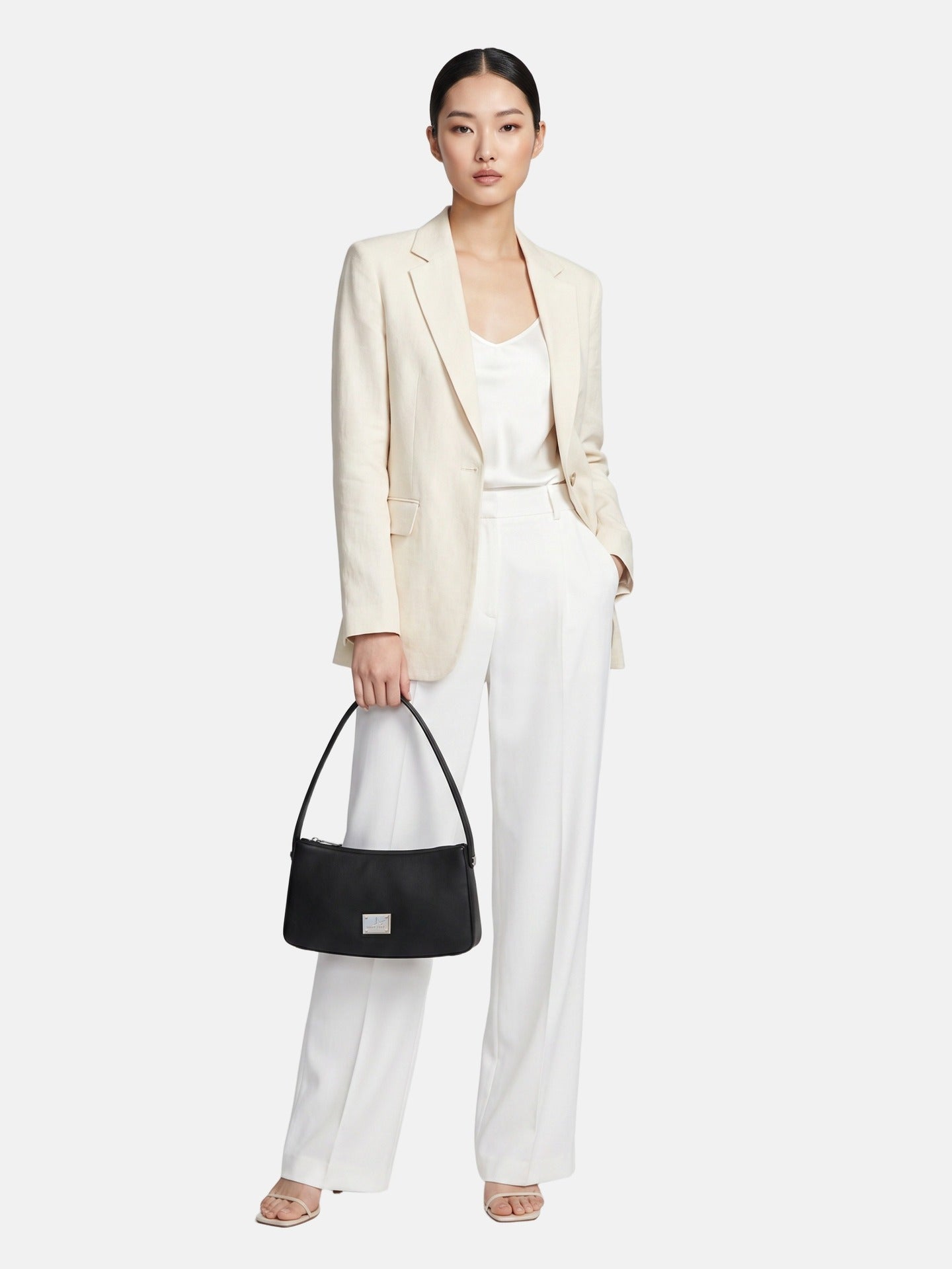 Borsa a Spalla in 100% Pu Vegan Leather Nero