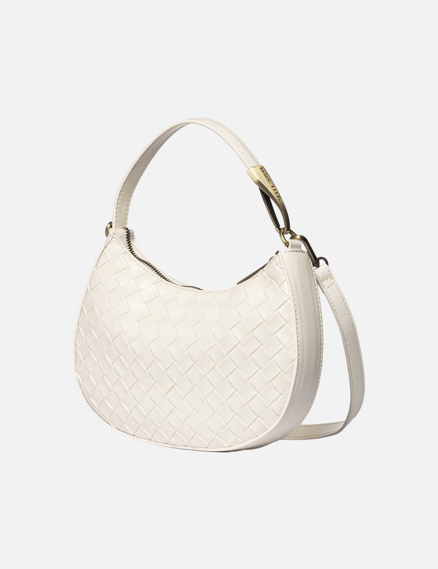 Borsa a Mano in Pelle Vegana Panna