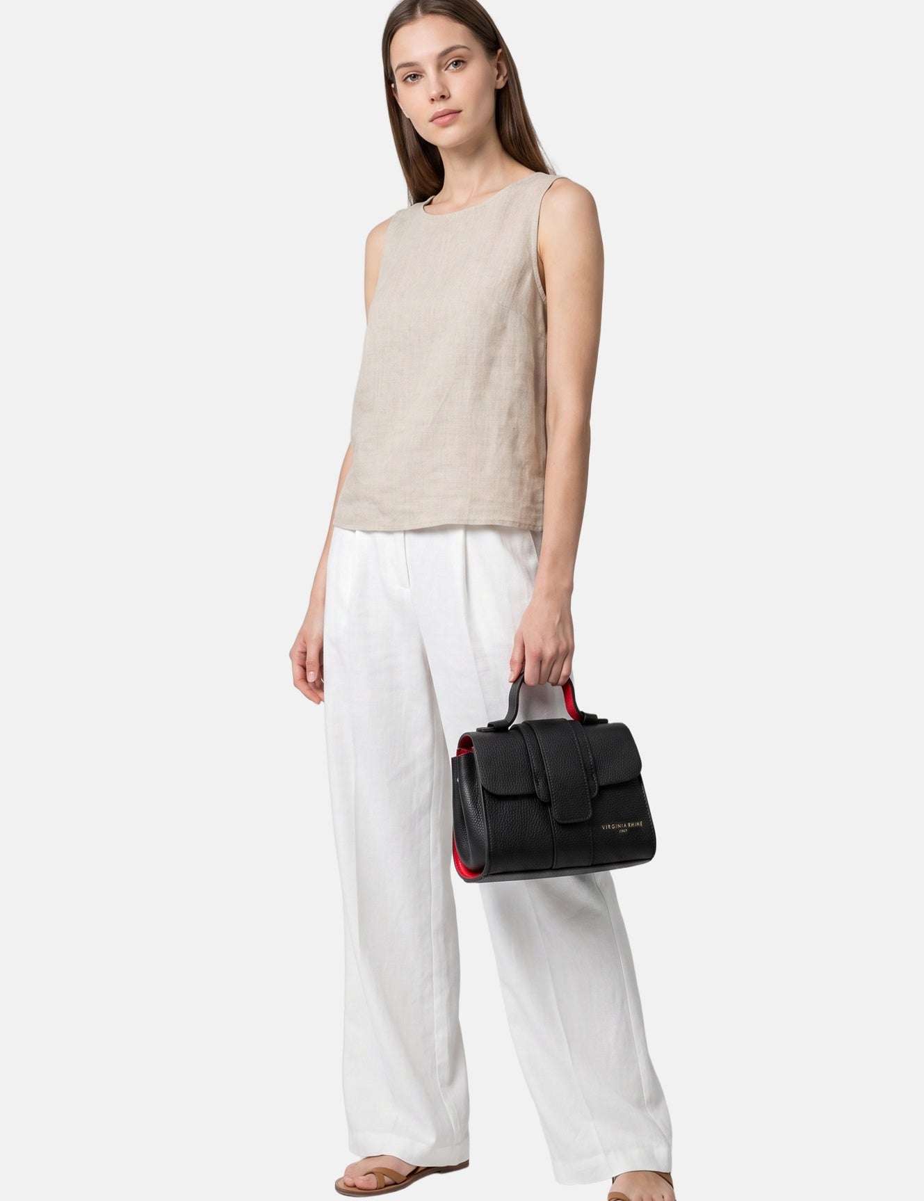Borsa a Mano in Vera Pelle Nero