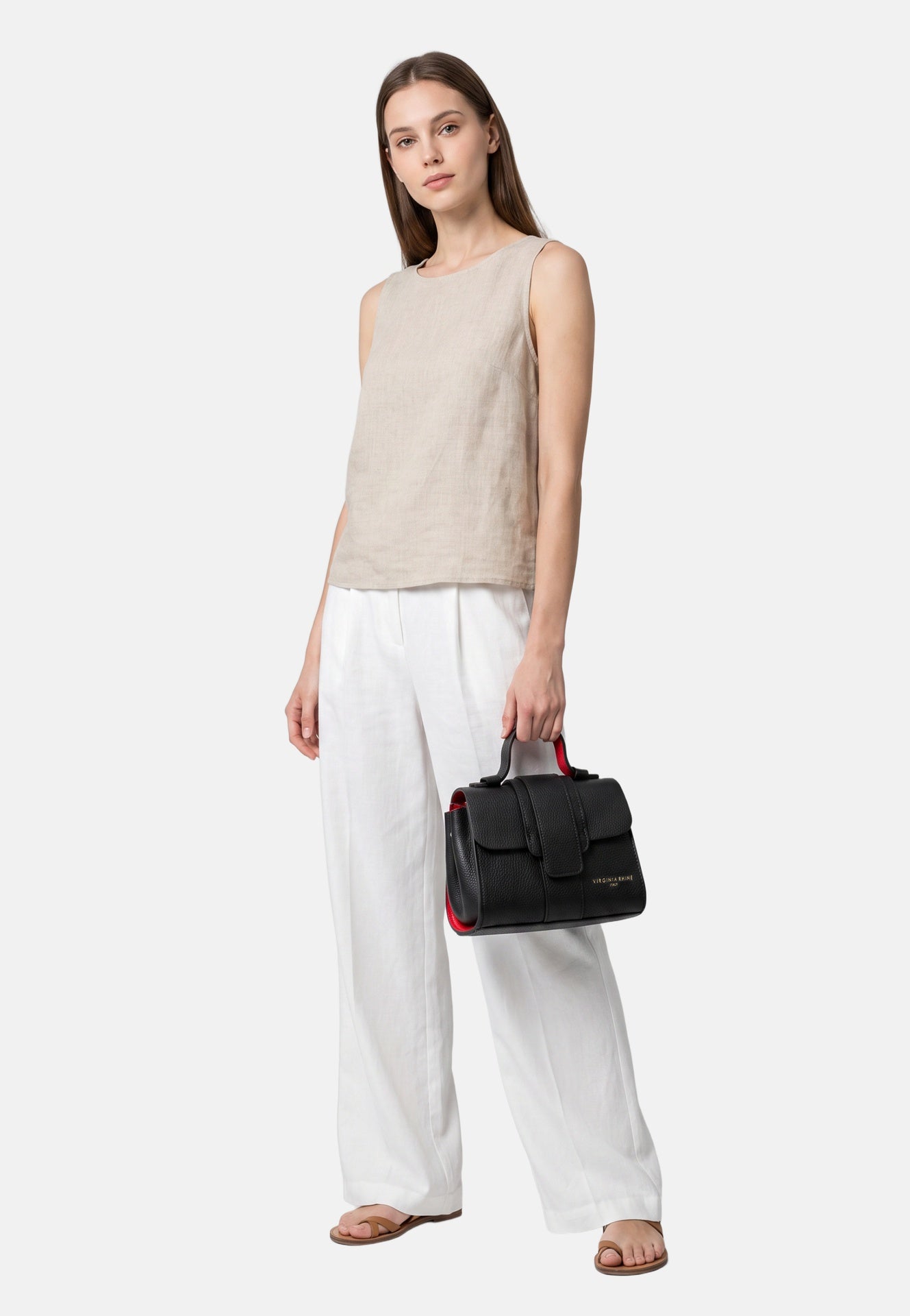 Borsa a Mano in Vera Pelle Nero